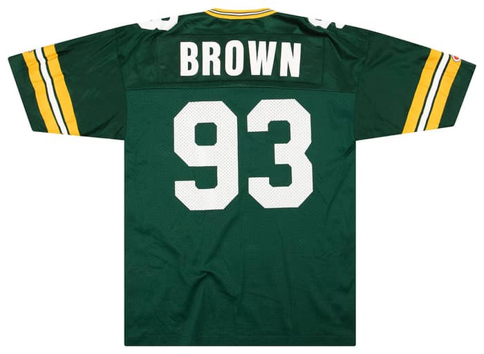 1997-99 Green Bay Packers Brown #93 Champion Jersey (Home) L