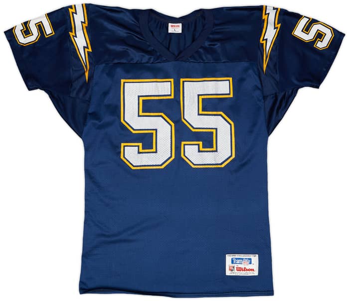 1992-97 San Diego Chargers Seau #55 Wilson Home Jersey - 6/10 - (L)