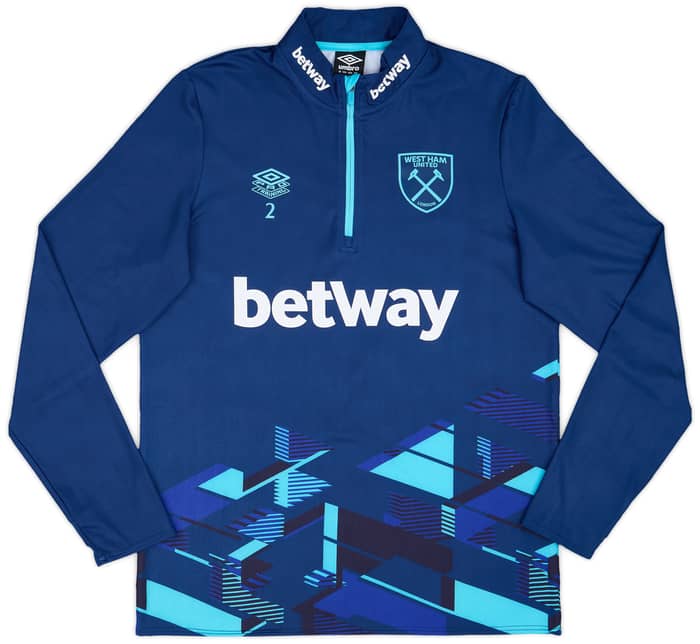 2023-24 West Ham Player Issue 1/4 Zip Training Top # - As New