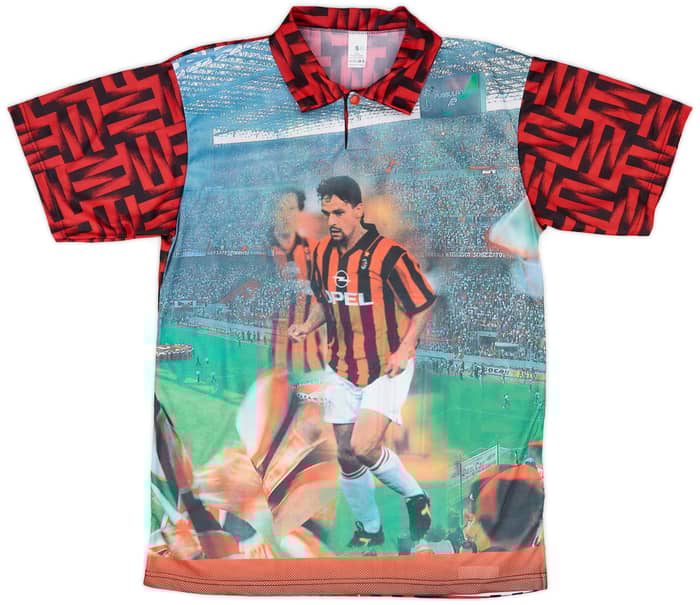 1996-97 AC Milan Graphic Shirt R. Baggio #18 - 8/10 - (S)