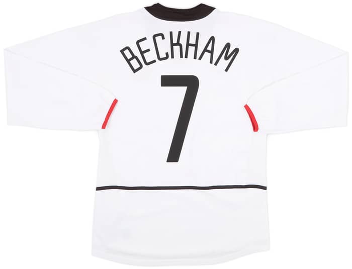 2002-03 Manchester United Away L/S Shirt Beckham #7 - 9/10 - (S)
