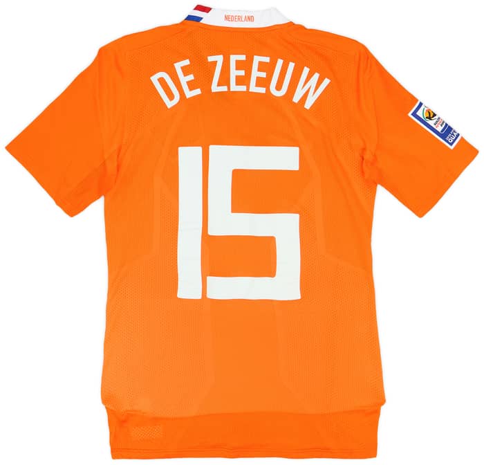 2008 Netherlands Match Issue Home Shirt De Zeeuw #15 (v Iceland)