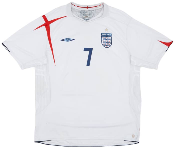 2005-07 England Home Shirt Beckham #7 - 5/10 - (XXL)