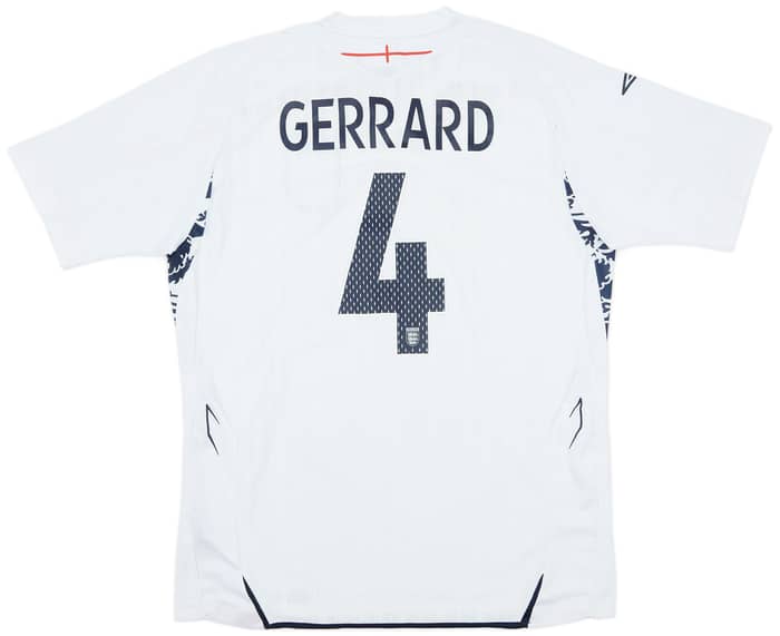 2007-09 England Home Shirt Gerrard #4 - 6/10 - (L)