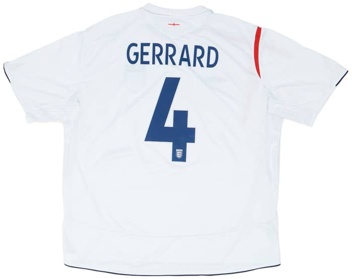 2005-07 England Home Shirt Gerrard #4 - 7/10 - (3XL)