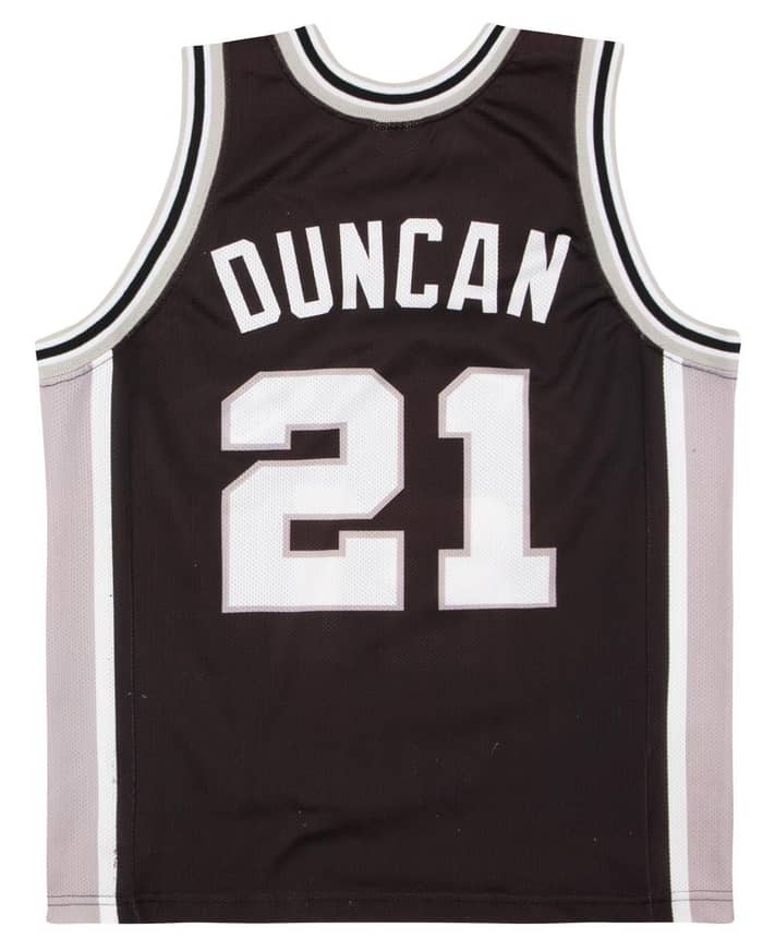 1997-01 San Antonio Spurs Duncan #21 Champion Jersey (Away) Y