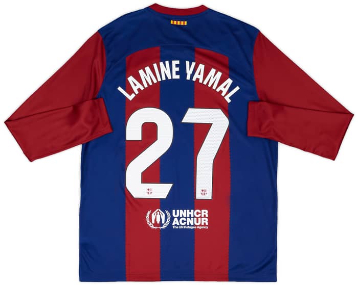 2023-24 Barcelona Home L/S Shirt Lamine Yamal #27