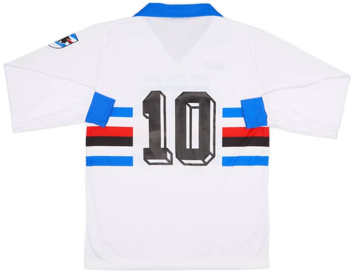 1991-92 Sampdoria Away L/S Shirt #10 - 8/10 - (XL)