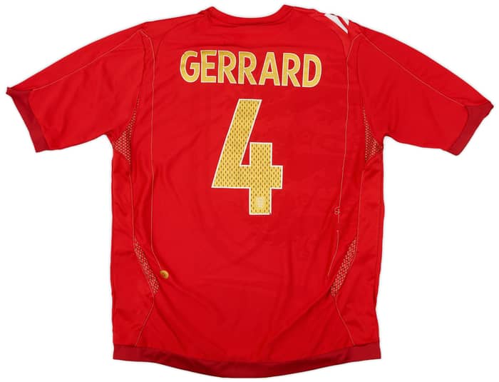 2006-08 England Away Shirt Gerrard #4 - 4/10 - (L)