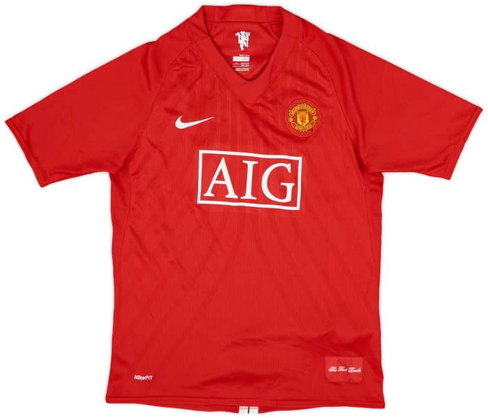 2007-09 Manchester United Home Shirt - 8/10 - (XL.Boys)