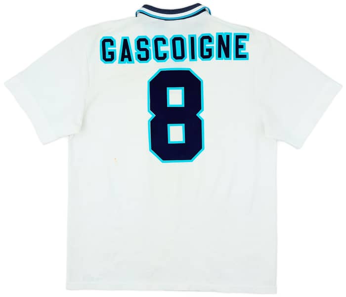 1995-97 England Home Shirt Gascoigne #8 - 5/10 - (XL)