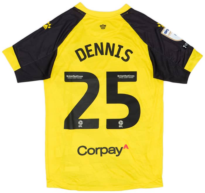 2023-24 Watford Match Issue Home Shirt Dennis #25