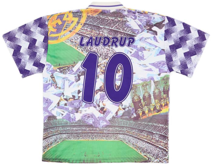 1994-96 Real Madrid Graphic Shirt Laudrup #10 - 8/10 - (XXL)