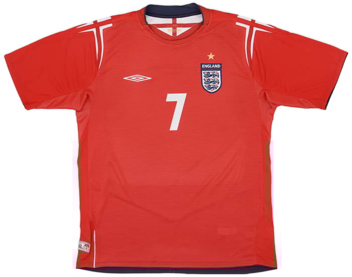 2004-06 England Away Shirt Beckham #7 - 6/10 - (L)