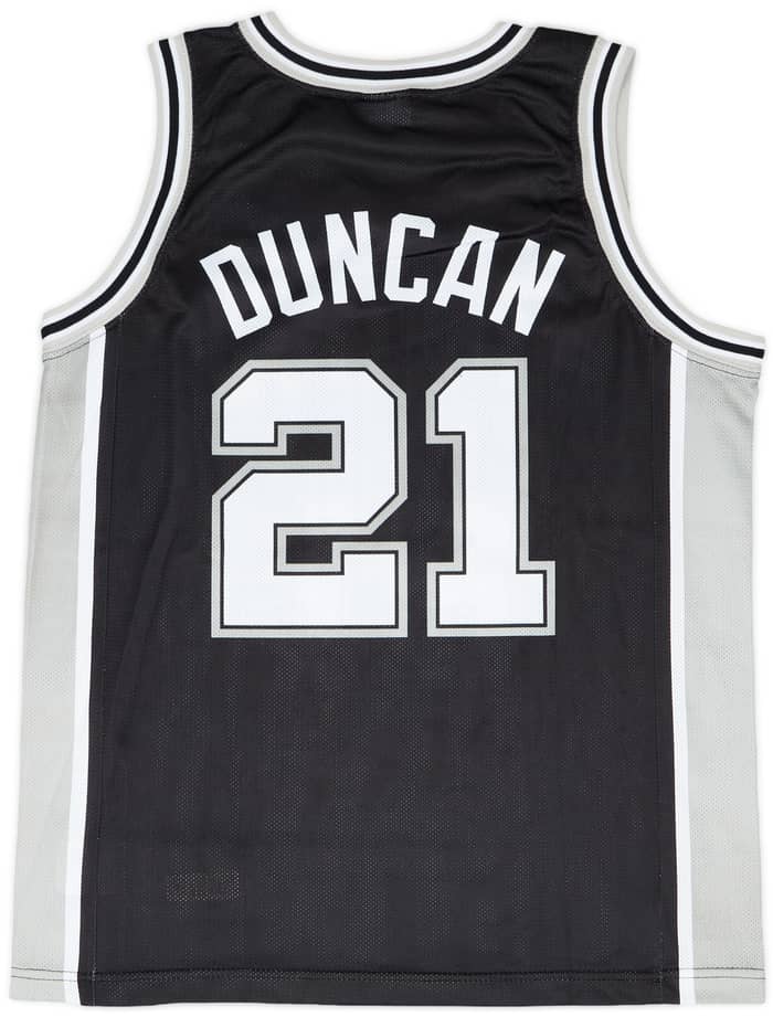 2002-10 San Antonio Spurs Duncan #21 Champion Away Jersey - 9/10 - (M)