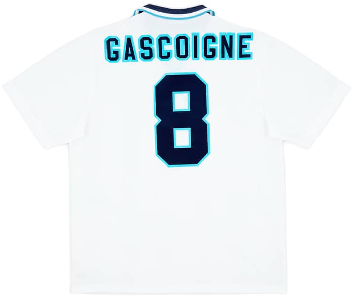 1995-97 England Home Shirt Gascoigne #8 - 9/10 - (XL)