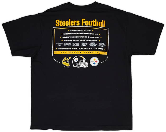 2009 Pittsburgh Steelers 6-Time Super Bowl Champions Reebok Tee - 8/10 - (L)