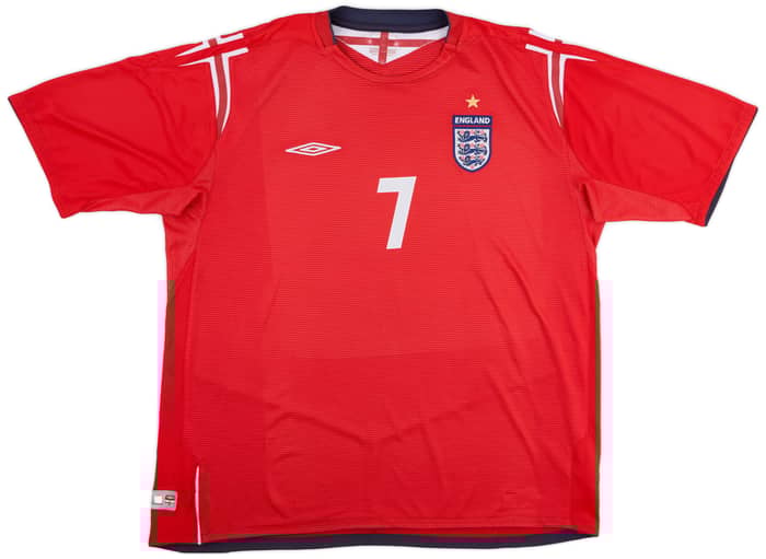 2004-06 England Away Shirt Beckham #7 - 6/10 - (XXL)