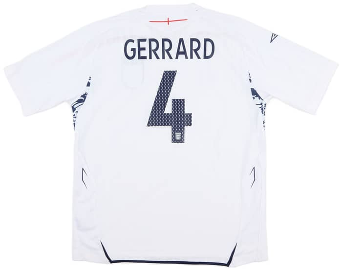 2007-09 England Home Shirt Gerrard #4 - 8/10 - (XL)