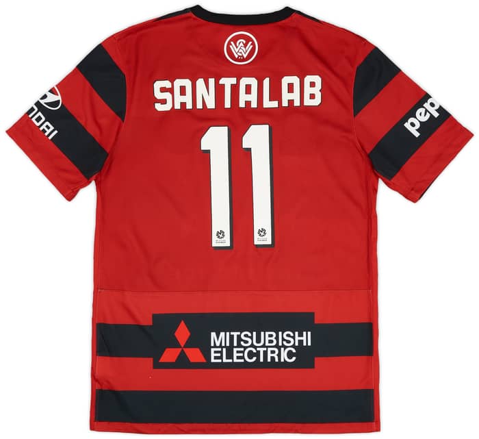 2015-16 Western Sydney Wanderers Home Shirt Santalab #11 - 9/10 - (M)
