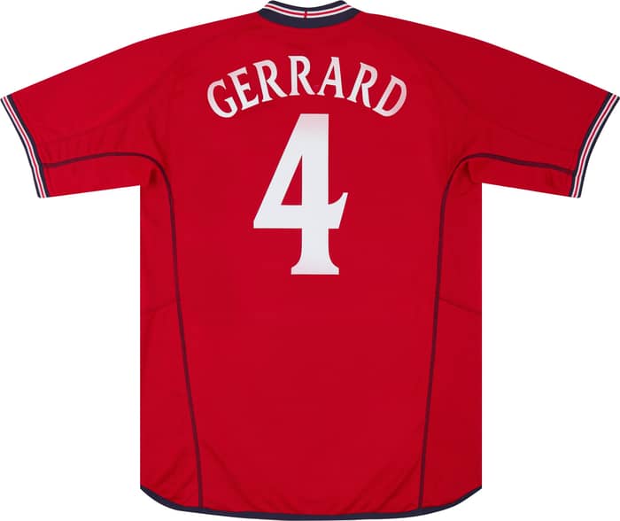 2002-04 England Away Shirt Gerrard #4 - 9/10