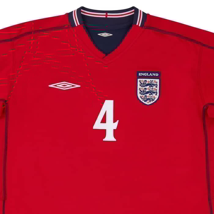 2002-04 England Away Shirt Gerrard #4 - 9/10