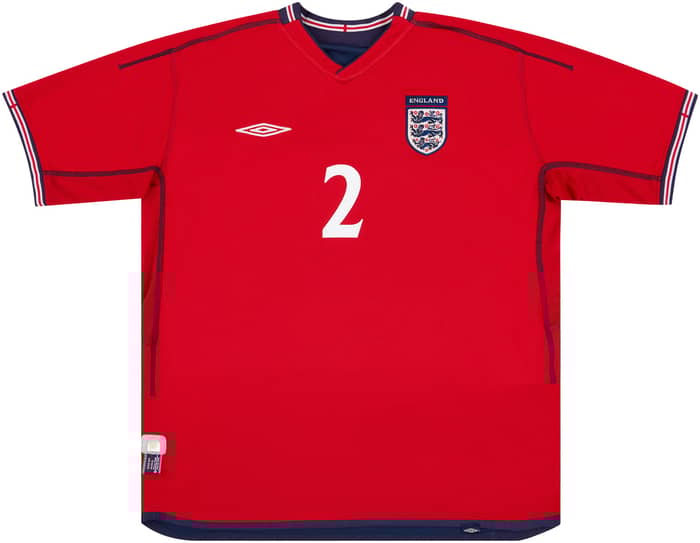 2002-04 England Away Shirt G.Neville #2 - 7/10