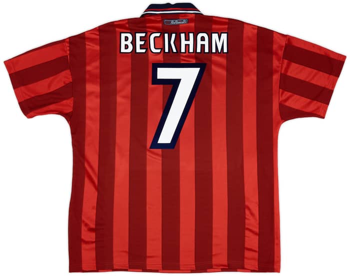 1997-99 England Away Shirt Beckham #7