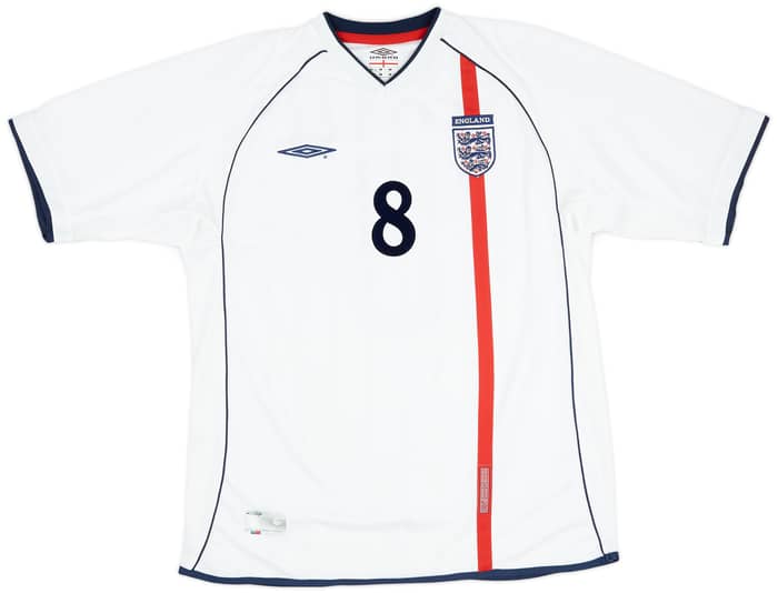 2001-03 England Home Shirt Scholes #8