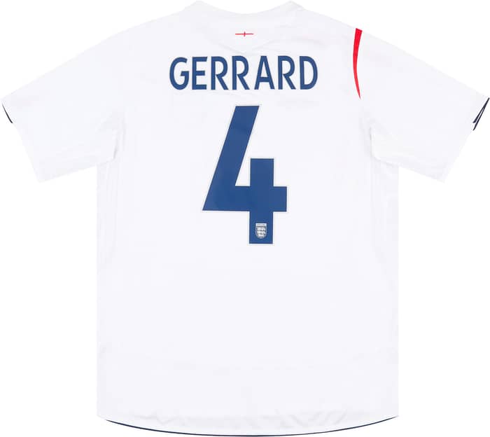 2005-07 England Home Shirt Gerrard #4 - 7/10