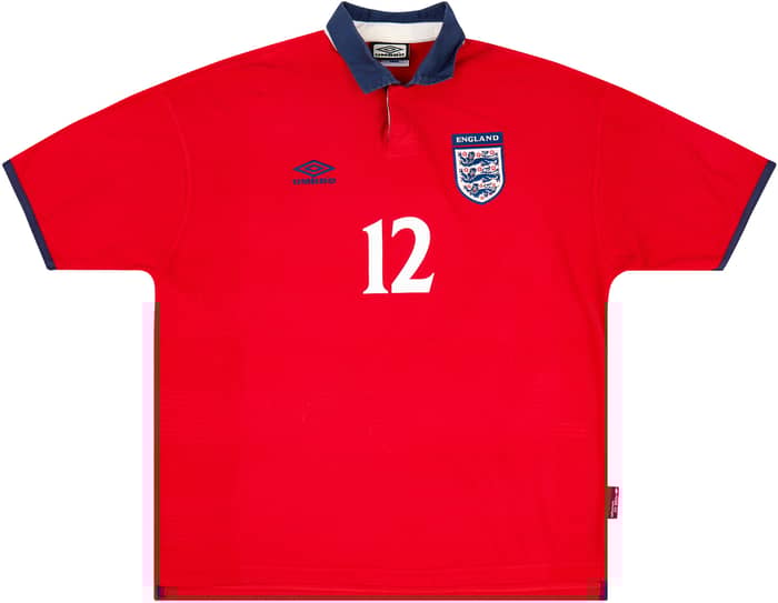 1999-01 England Away Shirt Southgate #12 - 8/10