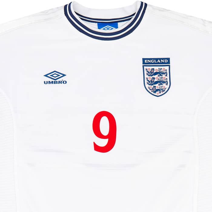 1999-01 England Home Shirt Shearer #9 - 8/10