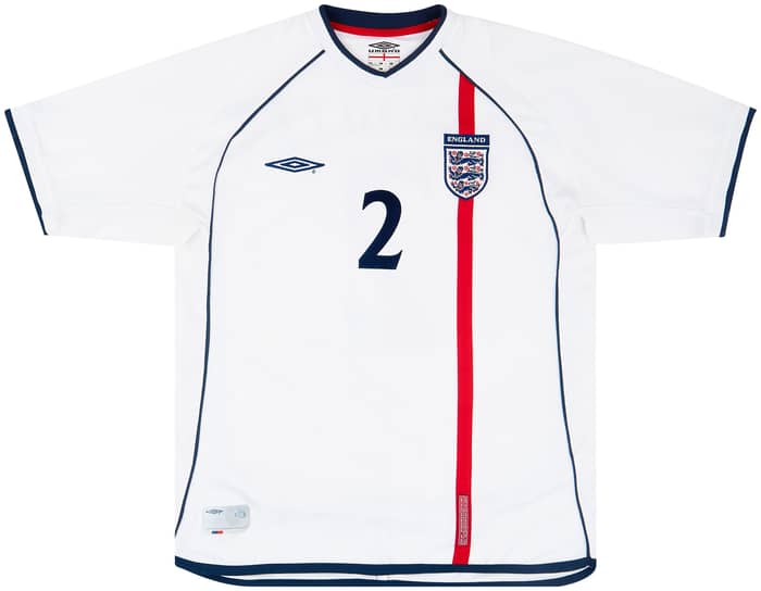 2001-03 England Home Shirt G.Neville #2 - 7/10