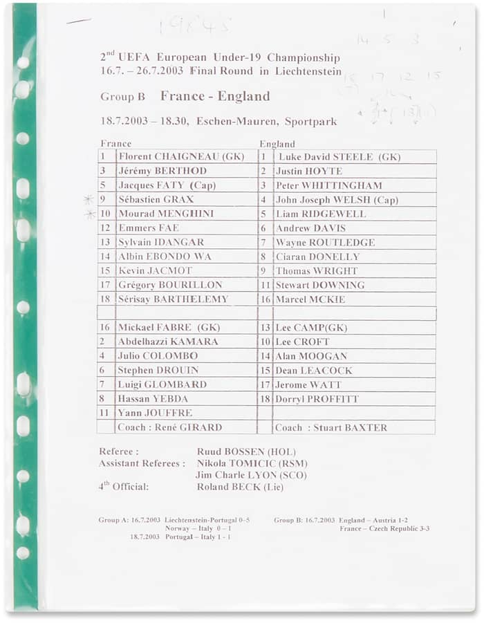 2003 England U-19 European Championship Match Issue GK Shirt #13 (Camp) v France