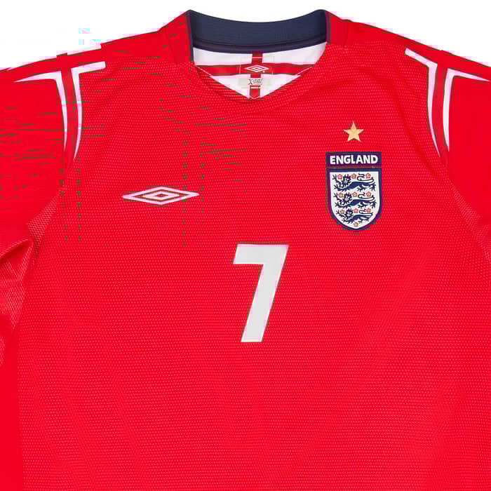 2004-06 England Away Shirt Beckham #7 - 9/10
