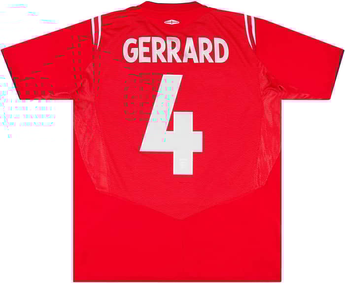 2004-06 England Away Shirt Gerrard #4 - 9/10