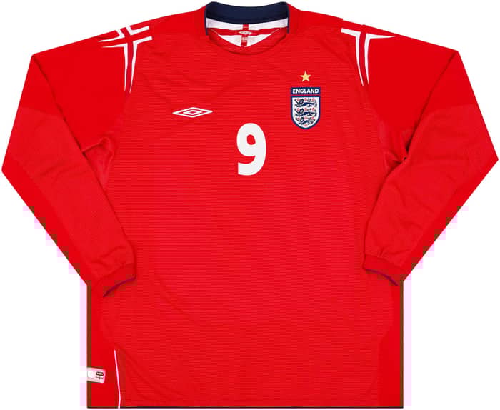 2004-06 England Away L/S Shirt Rooney #9 - 8/10 - (XXL)