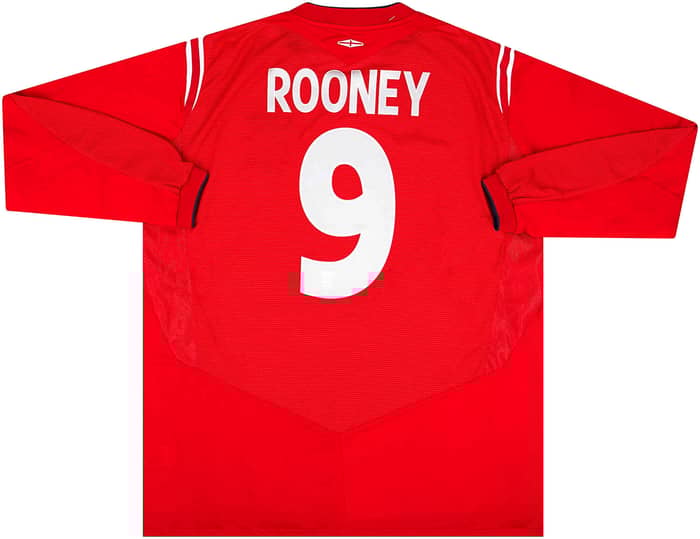 2004-06 England Away L/S Shirt Rooney #9 - 8/10 - (XXL)