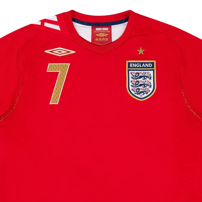 2006-08 England Away Shirt Beckham #7 - 9/10