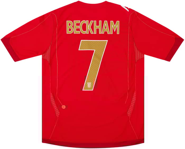 2006-08 England Away Shirt Beckham #7 - 9/10