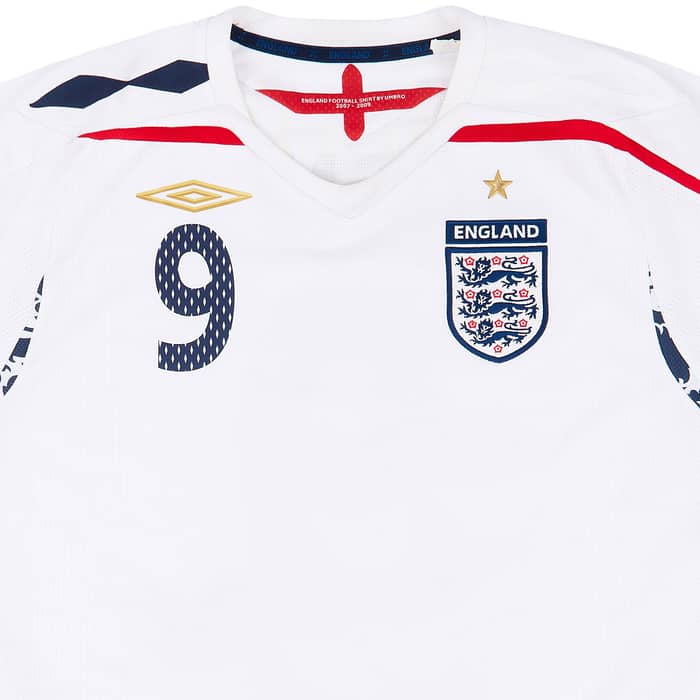 2007-09 England Home Shirt Rooney #9 - 9/10