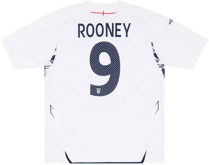 2007-09 England Home Shirt Rooney #9 - 9/10