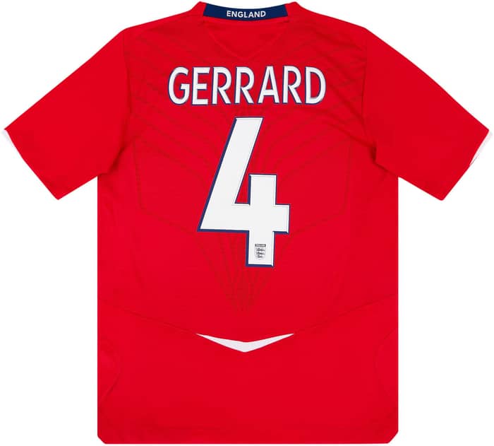 2008-10 England Away Shirt Gerrard #4 - 8/10