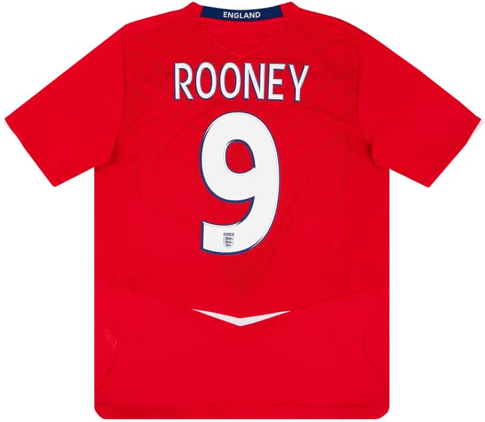 2008-10 England Away Shirt Rooney #9 - 8/10