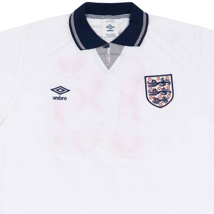 1991 England Match Issue Home Shirt #15 (Clough) v Germany