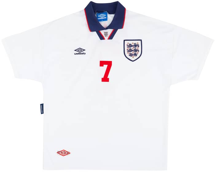 1993-95 England Home Shirt Platt #7 - 8/10 - (XL)