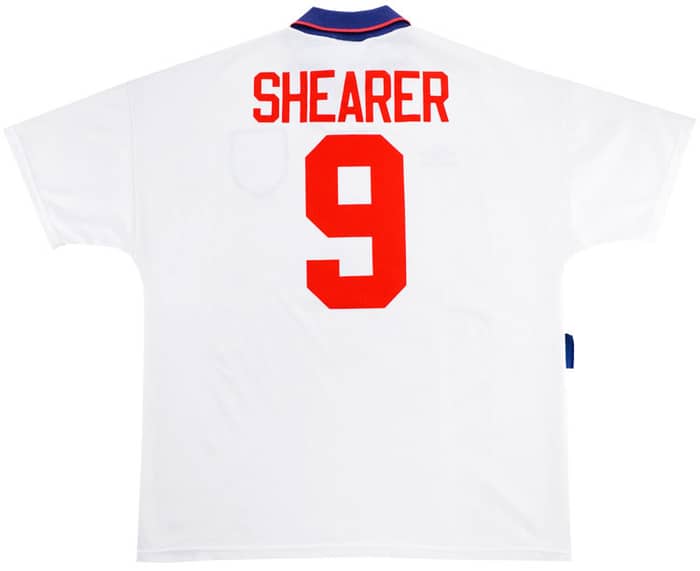 1993-95 England Home Shirt Shearer #9 - 8/10 - (L)