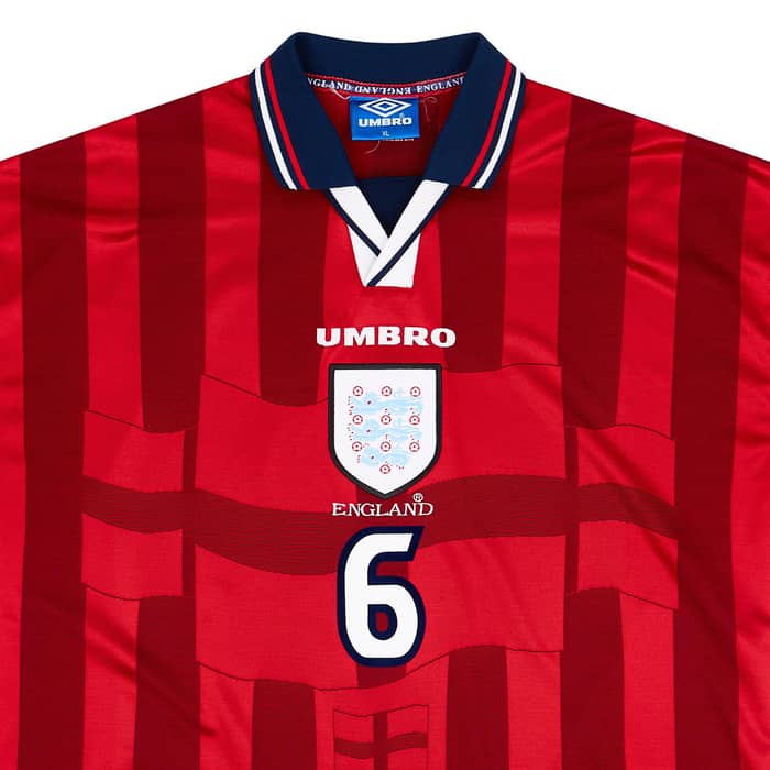 1997-99 England Away Shirt Southgate #6 - 8/10 - (XL)