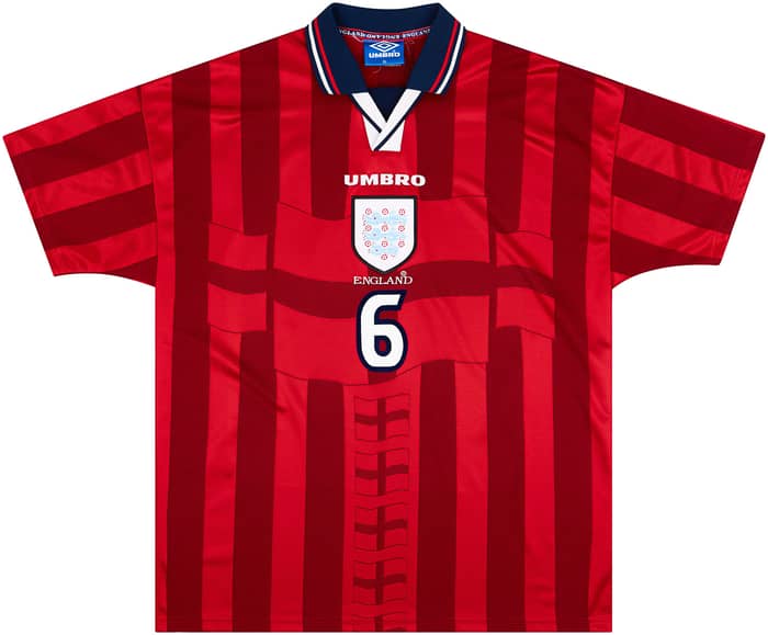 1997-99 England Away Shirt Southgate #6 - 8/10 - (XL)