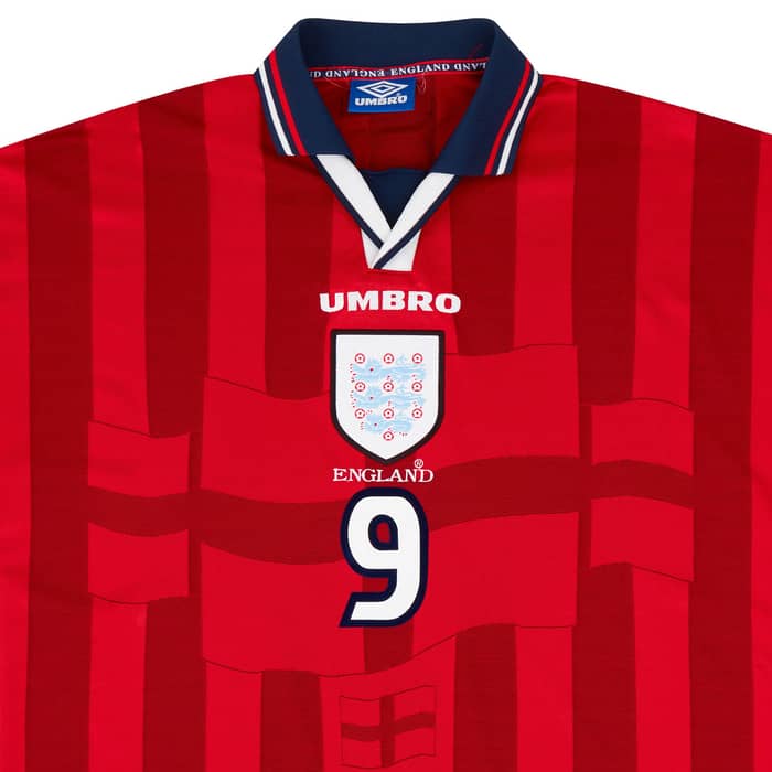 1997-99 England Away Shirt Shearer #9 - 6/10 - (L)